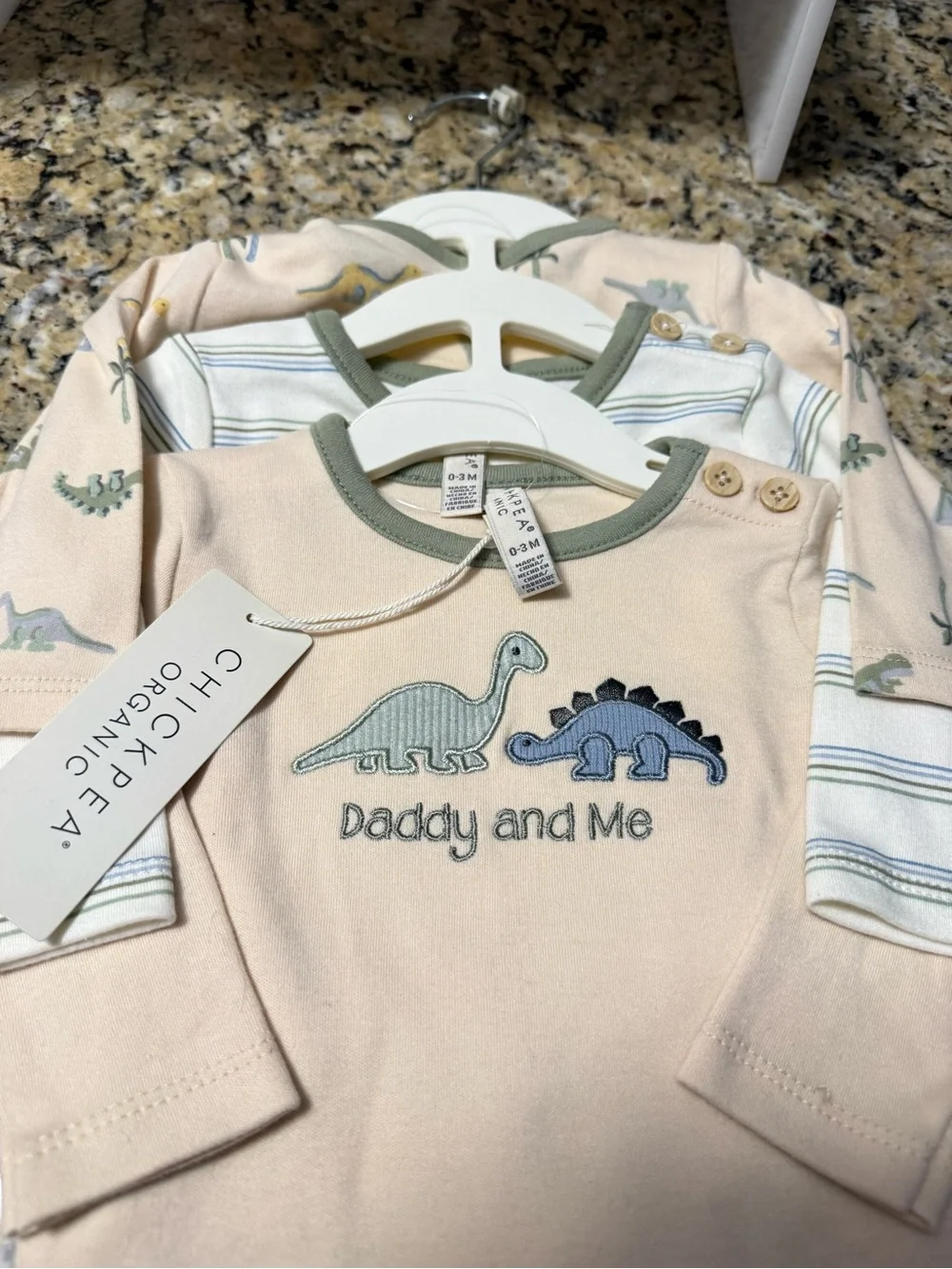 Rachel Zoe Kids Matching Dino Set in Cream and Blue, size 0 to 3 months  #6